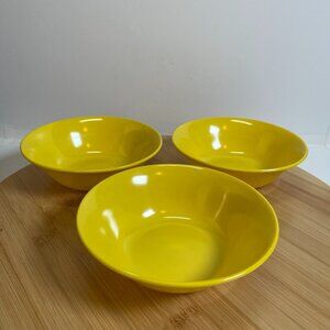 Vintage Texas Ware Yellow Melamine Cereal Bowls Set of 3 Melmac Mid Century MCM